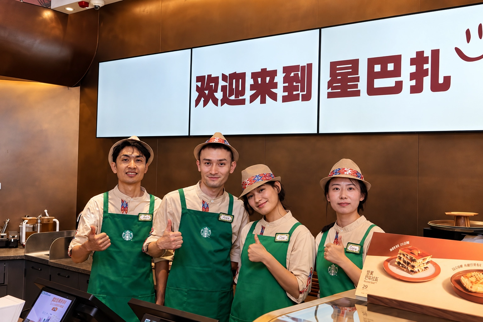 星巴扎咖啡館歡迎合照